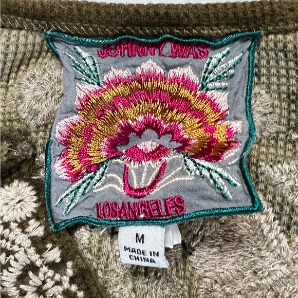 $350 Johnny Was Embroidered Thermal Camo Tunic Sz M - Picture 6 of 6
